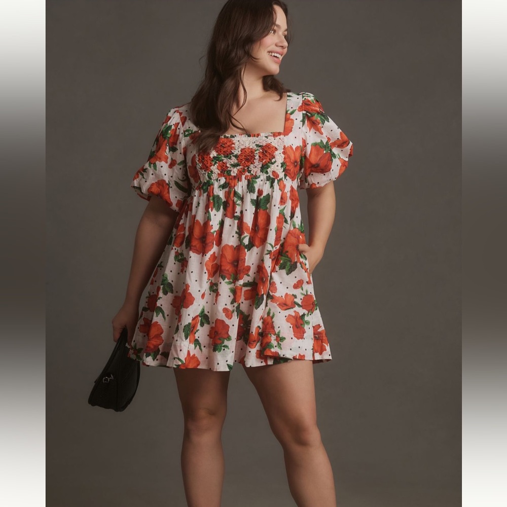 Anthropologie Smocked Babydoll Dress